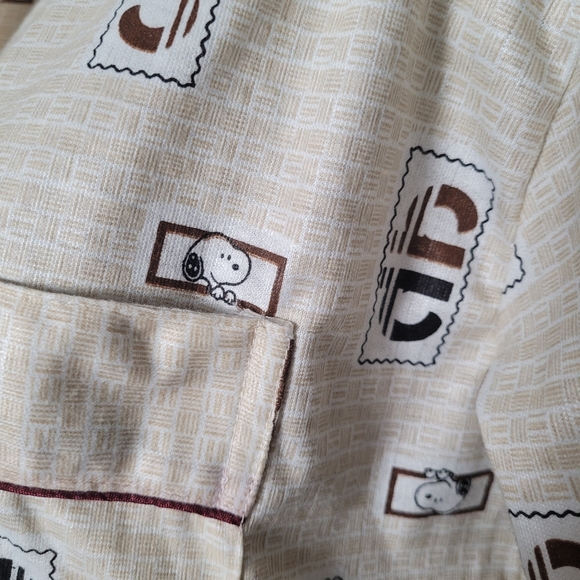 Snoopy print shirt cartoon shirt with piping, retro cartoon shirt - Picture 7 of 12